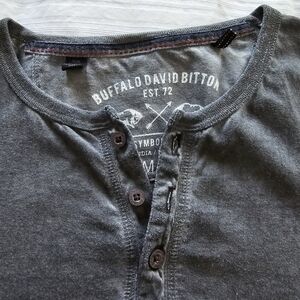 Buffalo, button down V Neck tee-shirt.